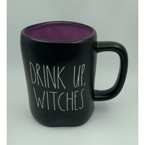 Rae Dunn Drink Up Witches Black Mug With Purple Interior